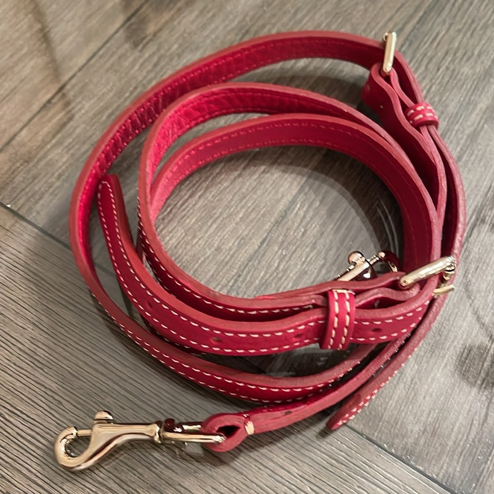 Vintage Red Leather Adjustable Leather Handbag Strap - Shoulder Strap